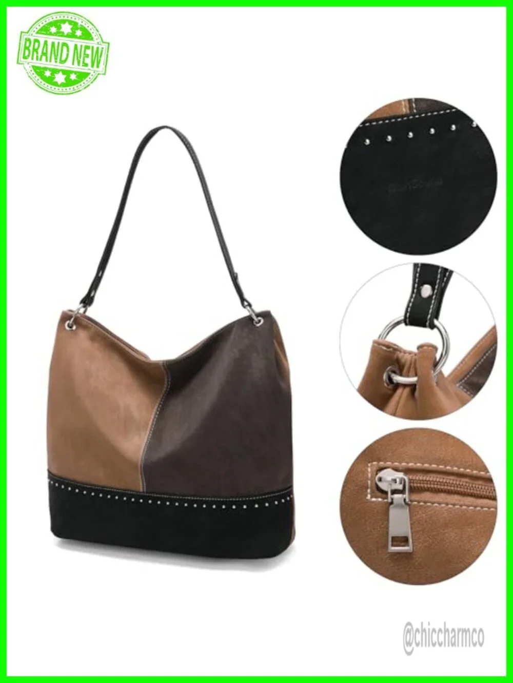 Suede Leather Hobo Crossbody Tote Bag with Adjustable Strap